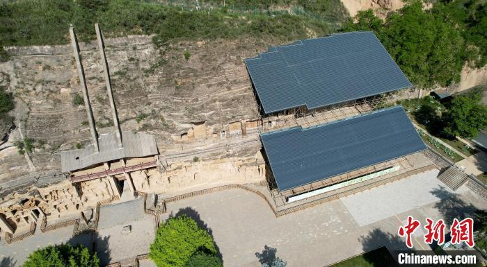 圖為航拍視角下的北石窟寺。　艾慶龍 攝