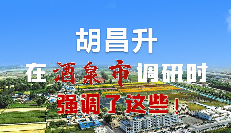 圖解|胡昌升在酒泉市調(diào)研時強調(diào)了這些！