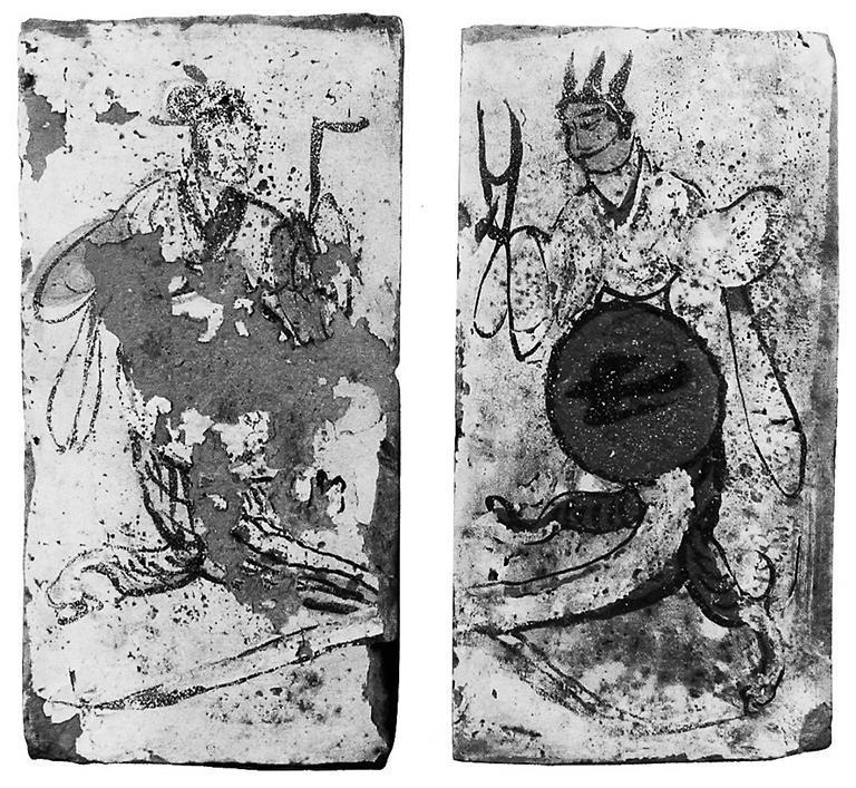 高臺縣博物館藏魏晉墓出土的女媧、伏羲畫像磚