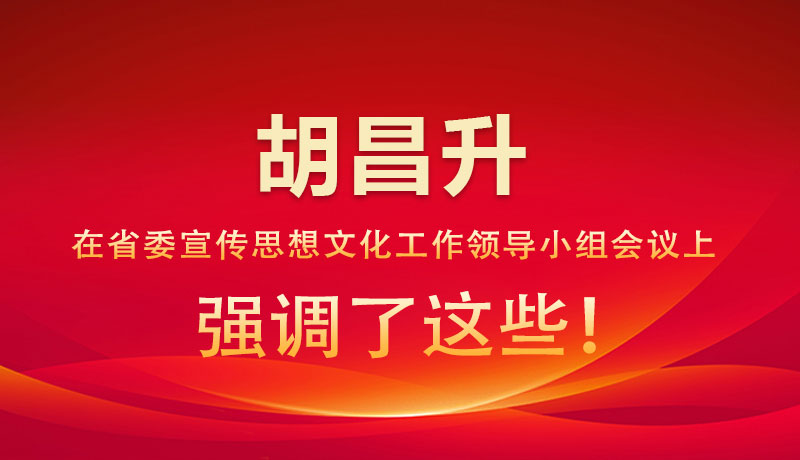 圖解|胡昌升在省委宣傳思想文化工作領導小組會議上強調(diào)了這些！