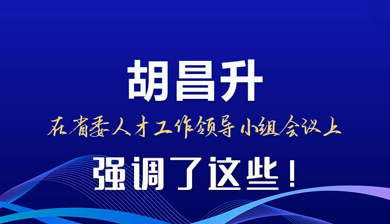 圖解|胡昌升在省委人才工作領(lǐng)導(dǎo)小組會議上強(qiáng)調(diào)了這些！