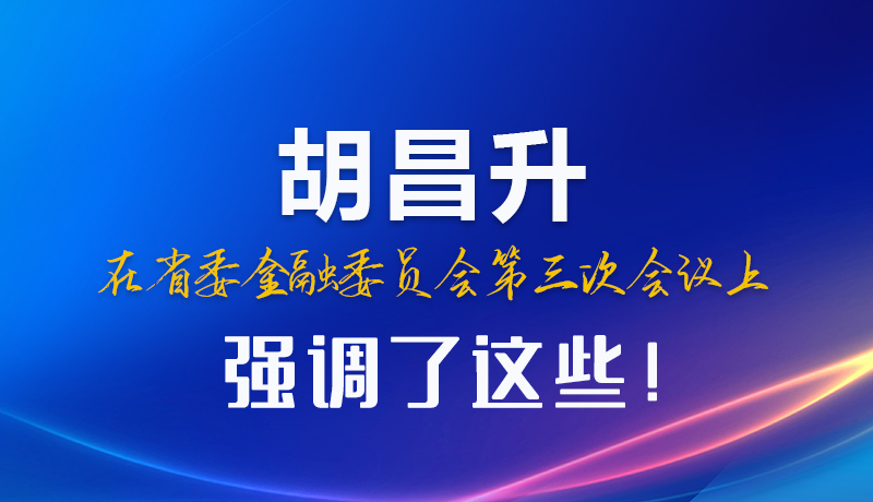 圖解|胡昌升在省委金融委員會第三次會議上強調(diào)了這些！