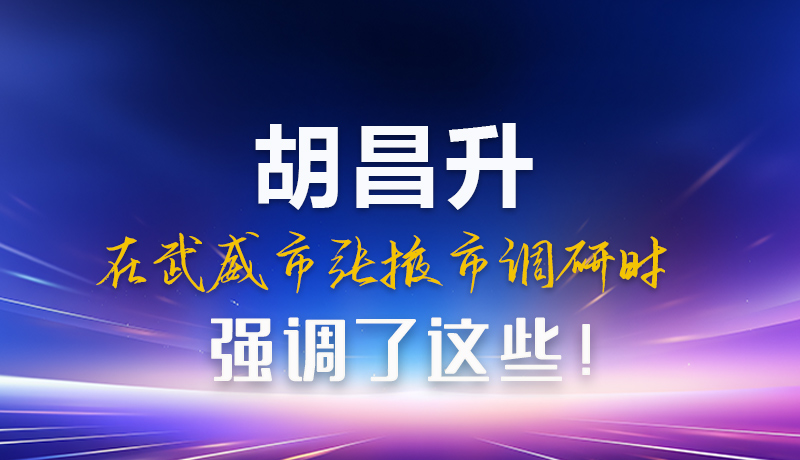 圖解|胡昌升在武威市張掖市調(diào)研時(shí)強(qiáng)調(diào)這些！